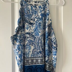 Blue and White Paisley Blouse